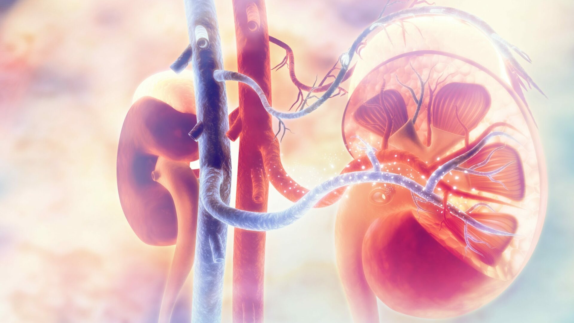 Human,Kidney,Cross,Section.,3d,Illustration