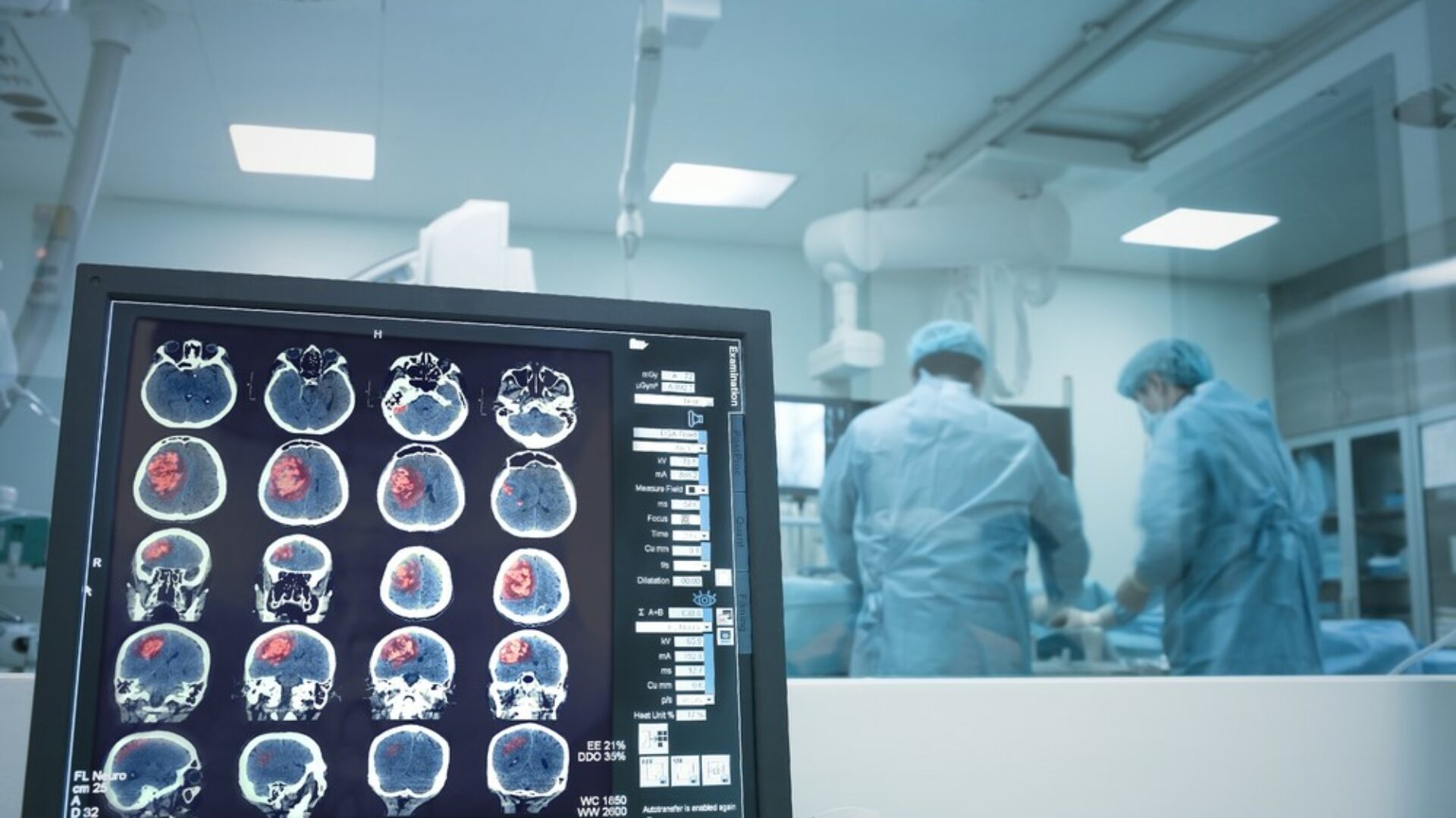 Surgery,On,The,Brain,Under,X-ray,Monitoring.